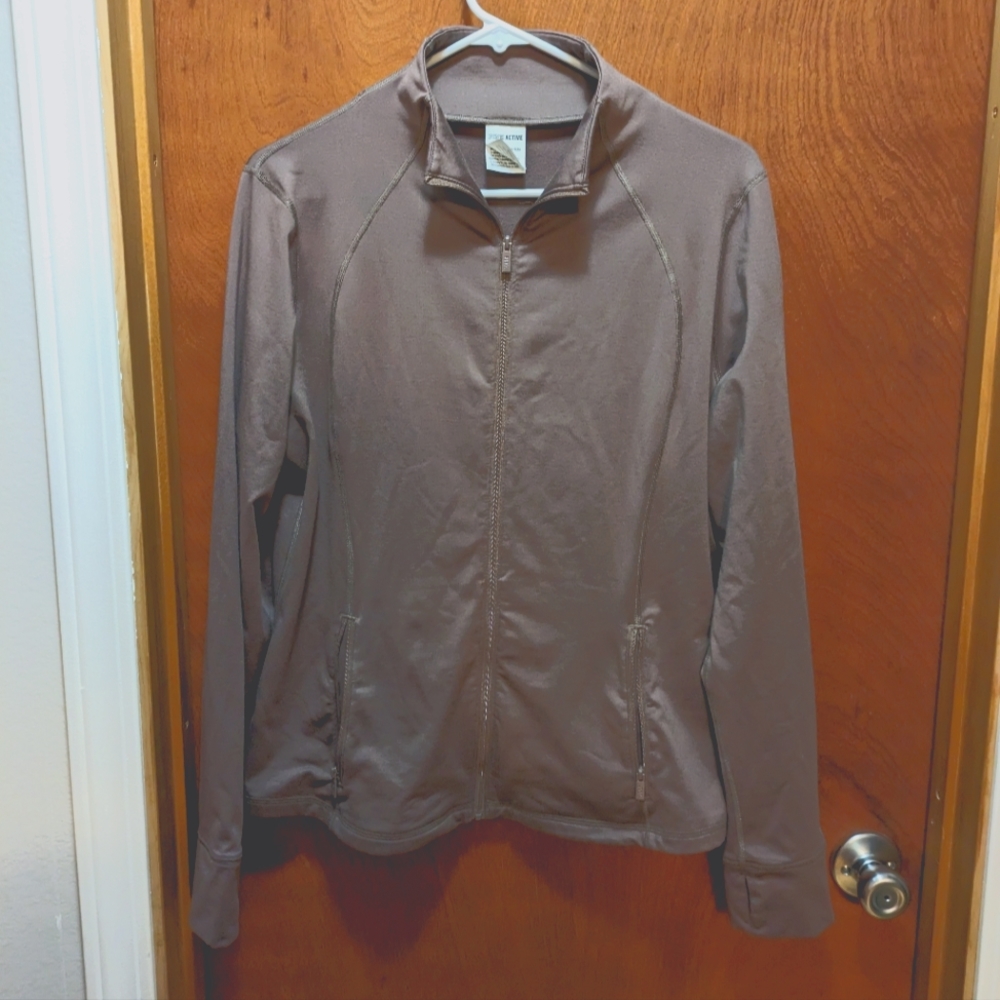 PINK Active Athletic Zip Up Grey With Pockets XL